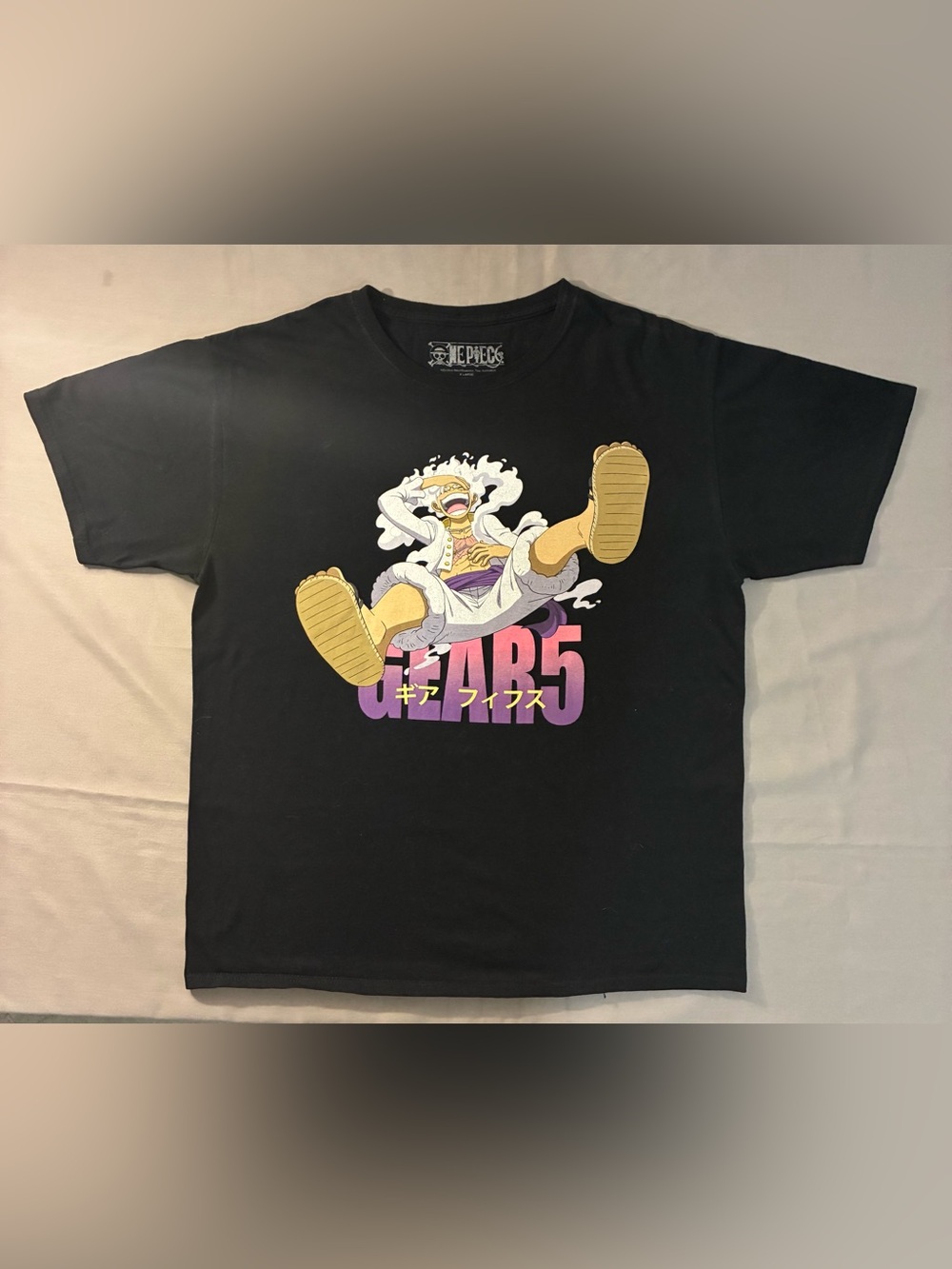 & Other Stories Black One Piece Graphic Tee with Yellow and Purple Print